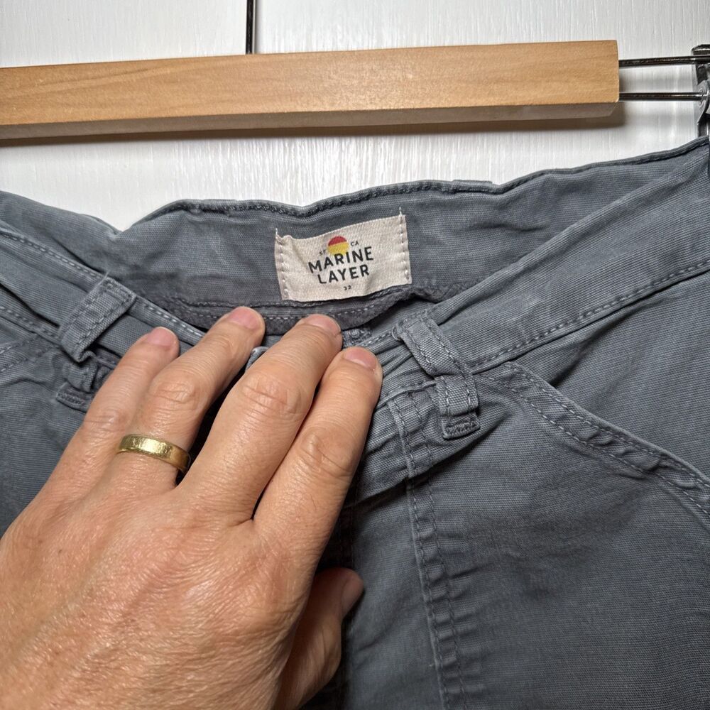 Marine Layer Breyer Utility Pants Cargo Work Green Relaxed Fit | Men's 32 - Picture 4 of 12